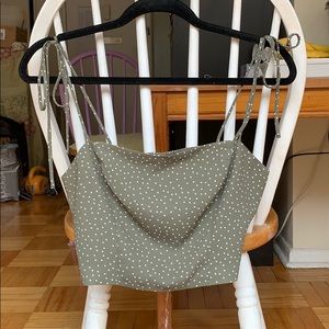 NEW shoulder tie cropped tank